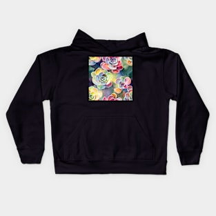 Watercolor succulent pattern Kids Hoodie